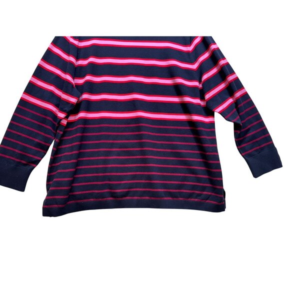 Talbots Woman Striped Knit Sweater 3X Navy & Red Mature - Picture 9 of 10